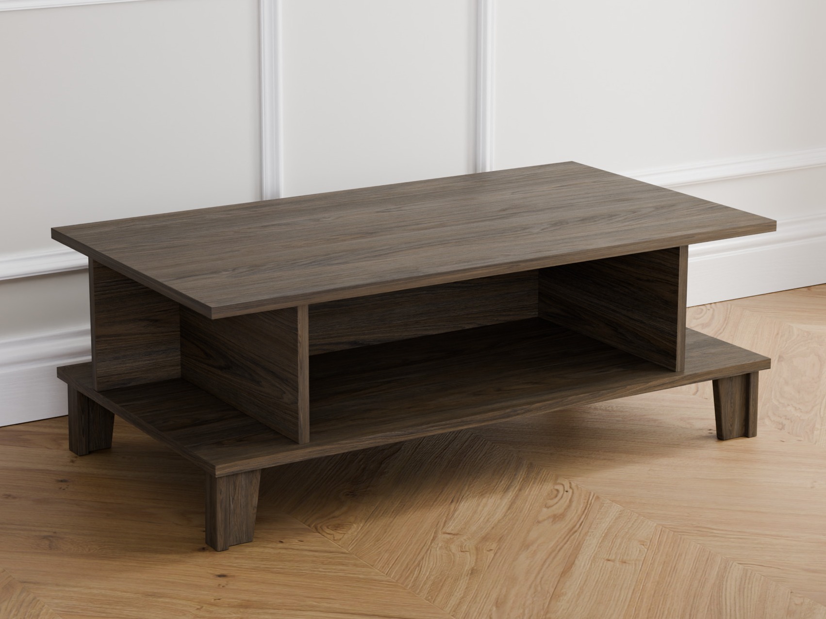 Couchtisch Evarveru 103 (Eichenholzoptik dunkel)