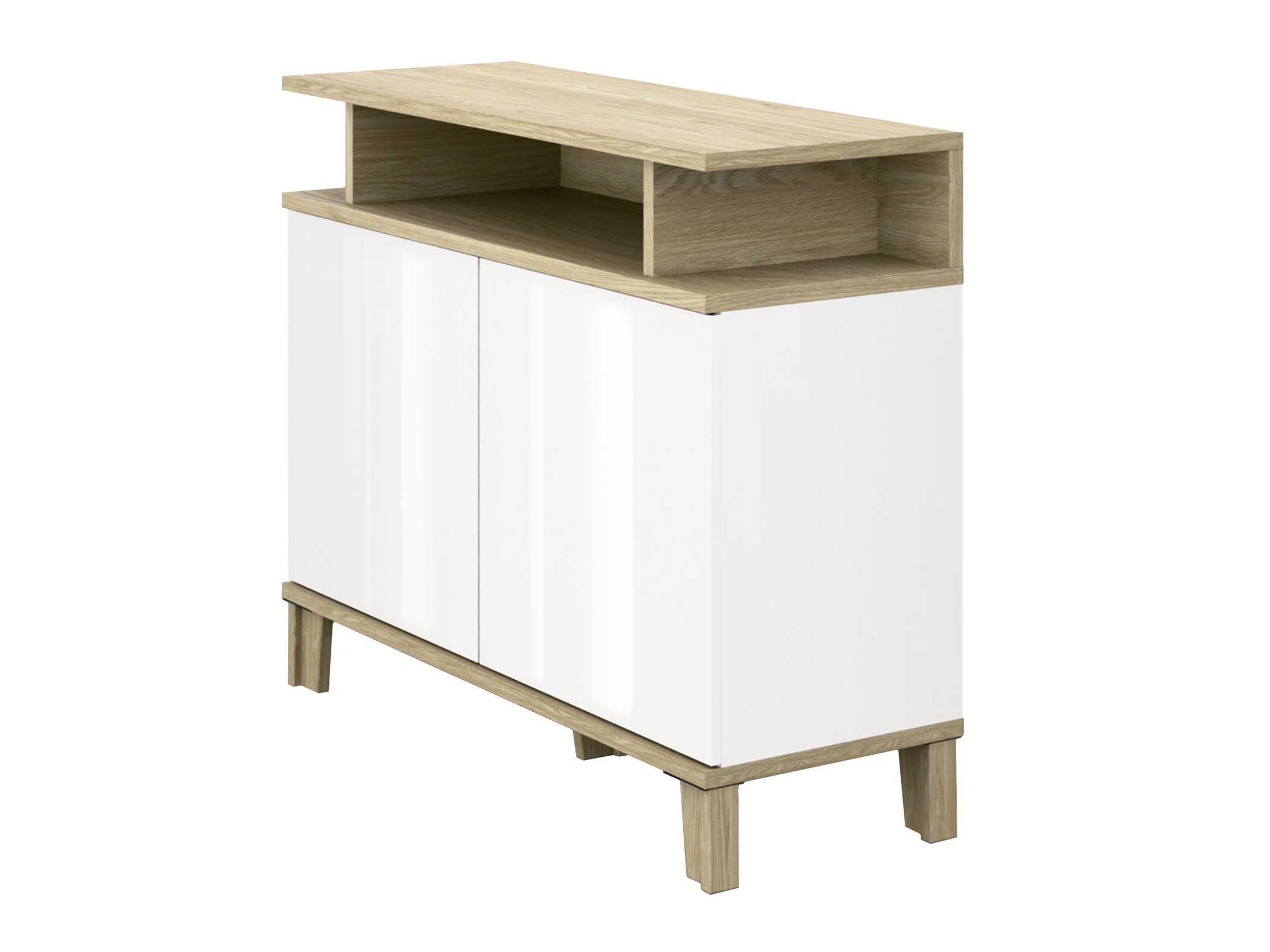 Sideboard Evarveru 107 (Weiß glänzend)