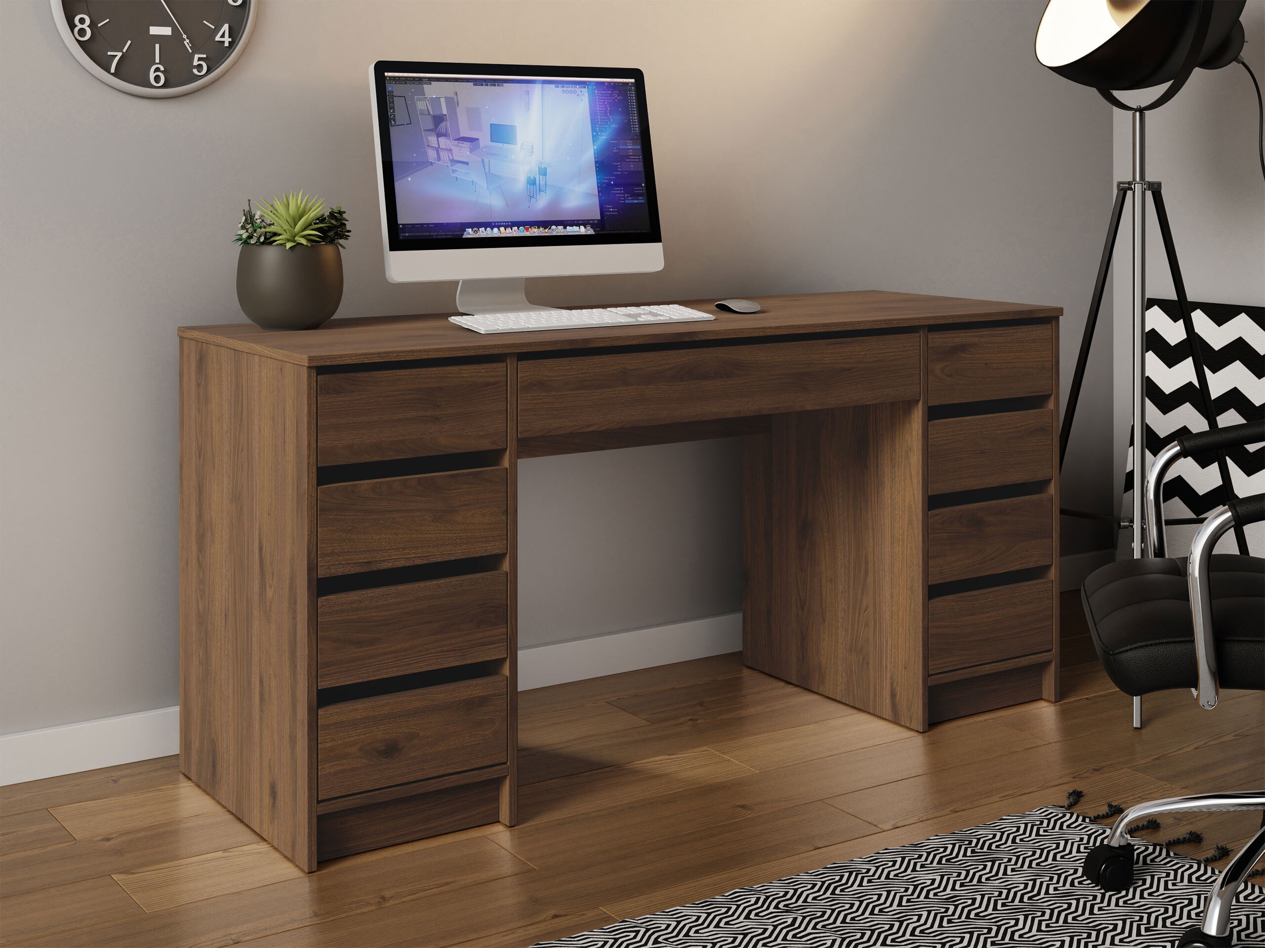 Bürotisch Comfivo Terros II (Walnussholzoptik)