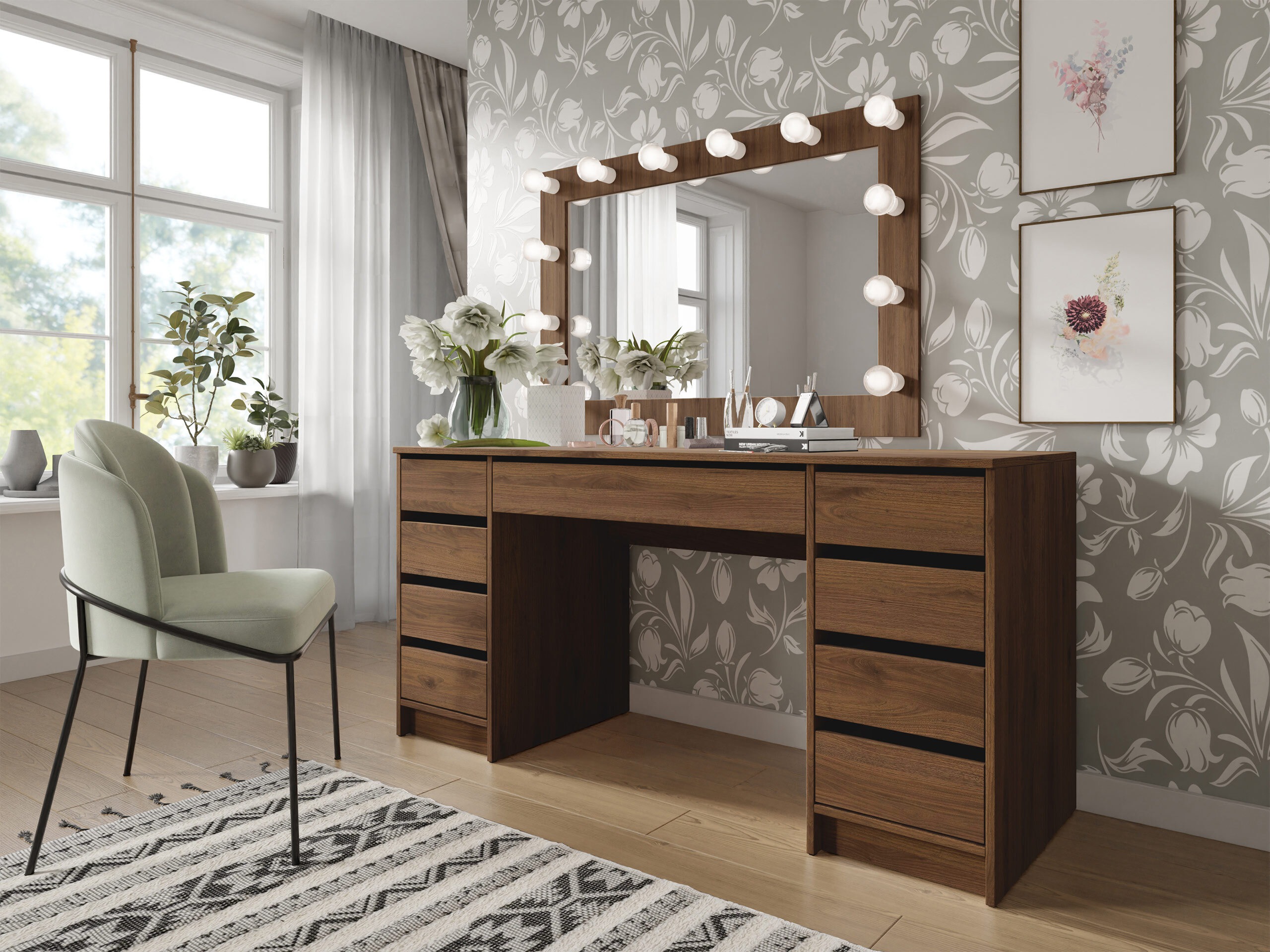 Bürotisch Comfivo Terros II (Walnussholzoptik)