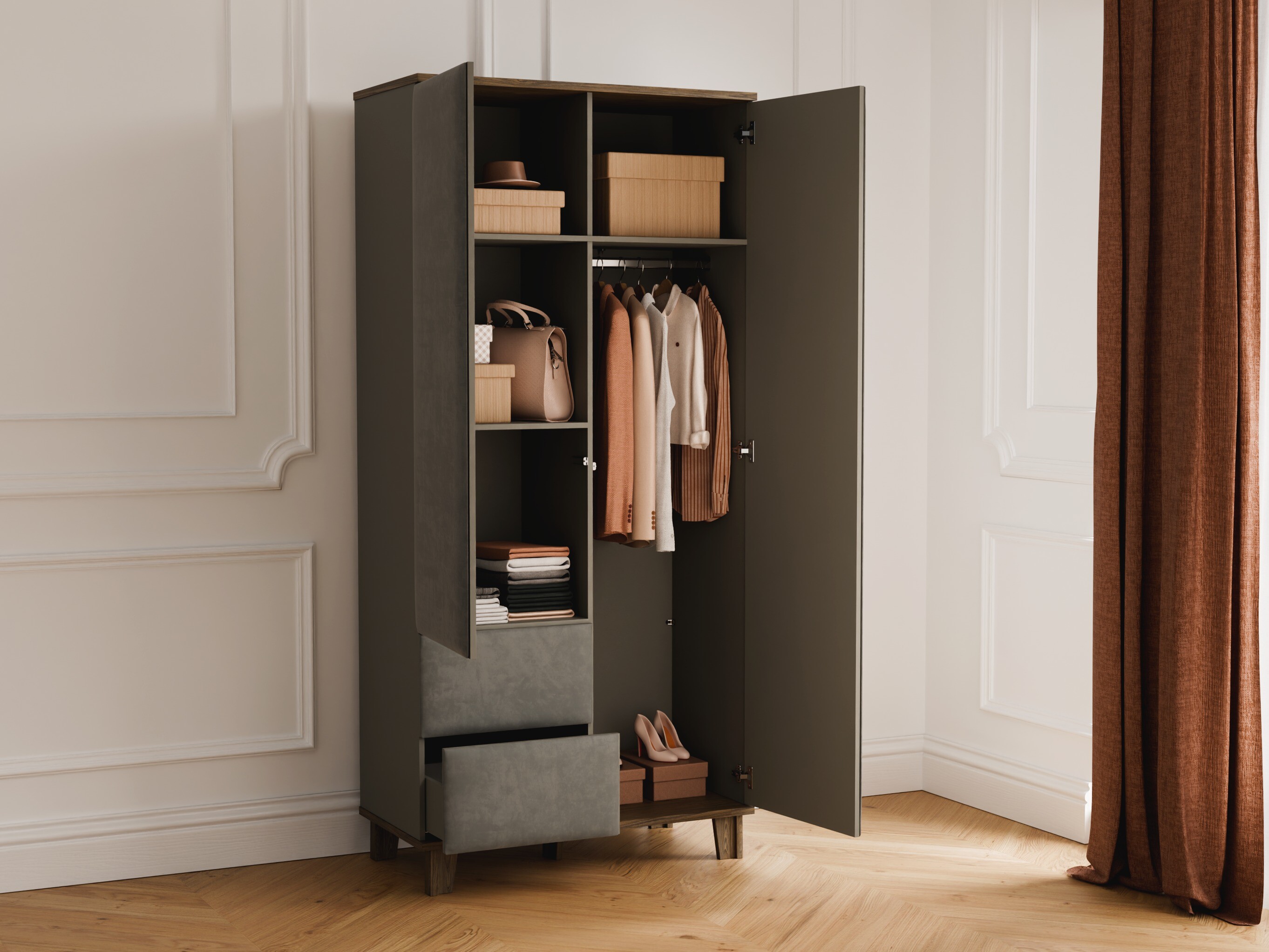 Kleiderschrank Evarveru 100 (Zoya 10)