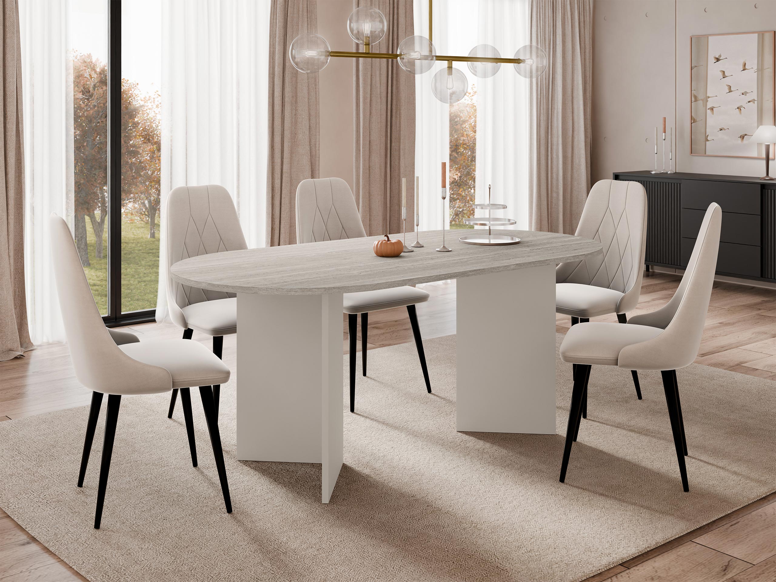 Tisch Comfivo Fungus (Hell Travertine + Beige)