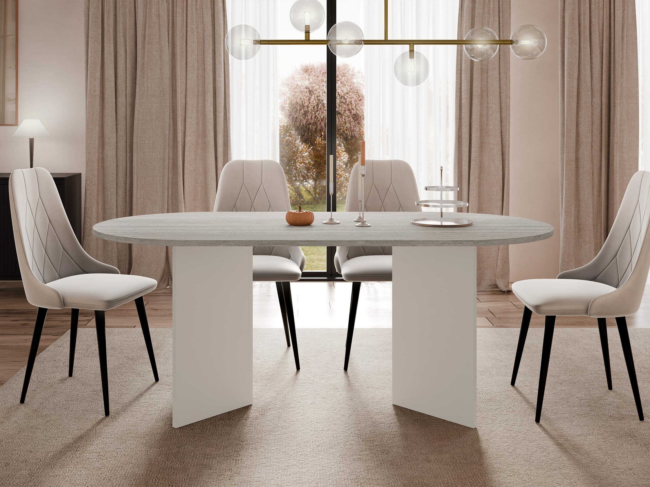 Tisch Comfivo Fungus (Hell Travertine + Beige)