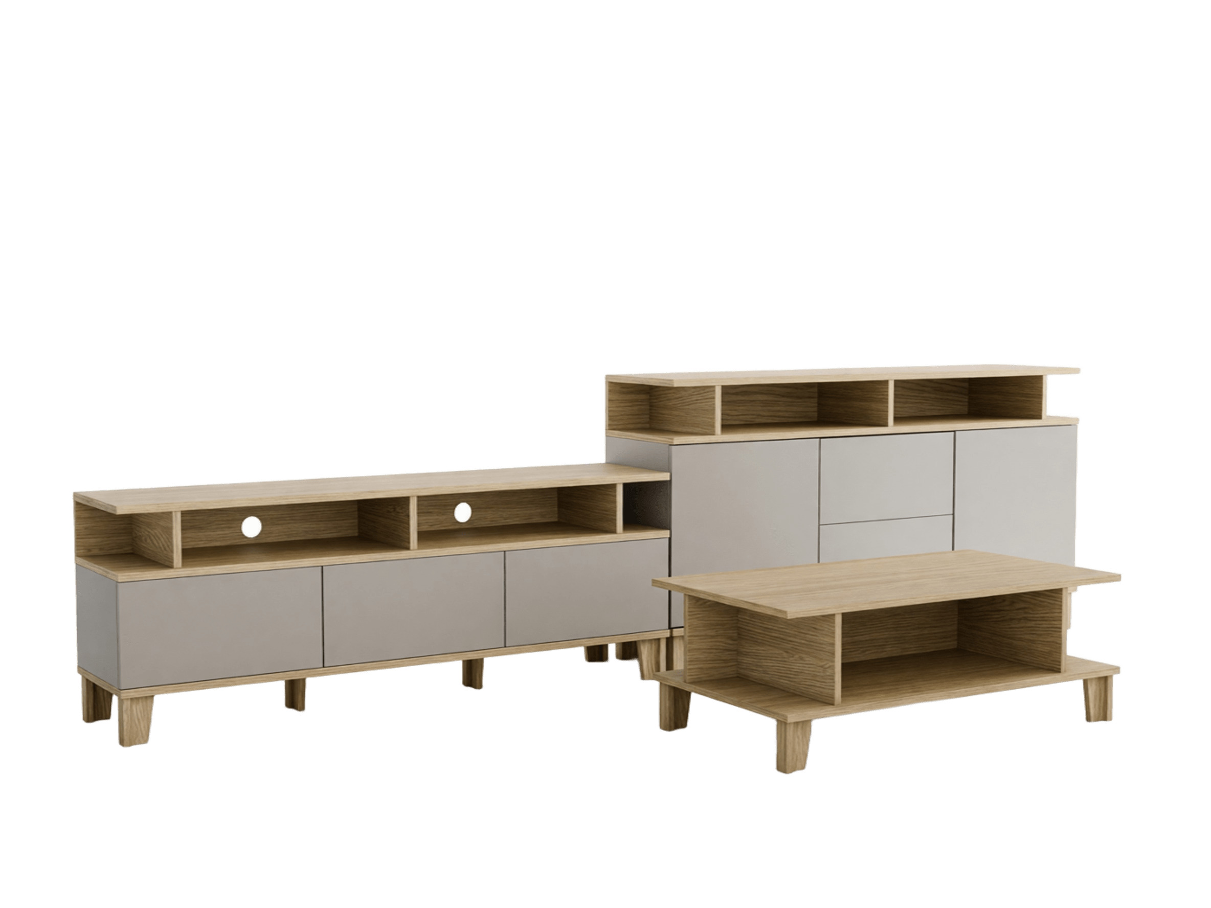 Wohnzimmer-Sets Evarveru 108 (Grau)