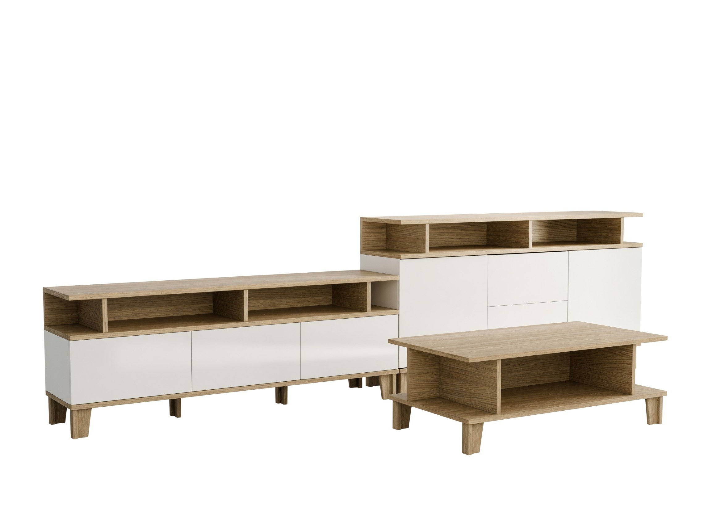Wohnzimmer-Sets Evarveru 108 (Matt weiß)