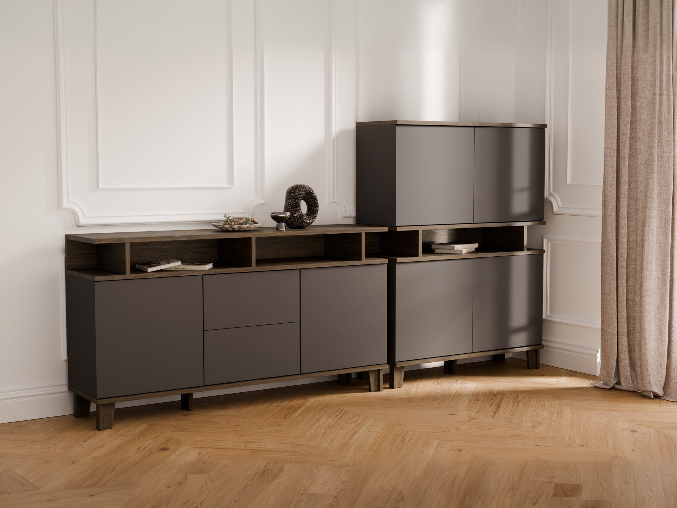 Wohnzimmer-Sets Evarveru 109 (Anthrazit)