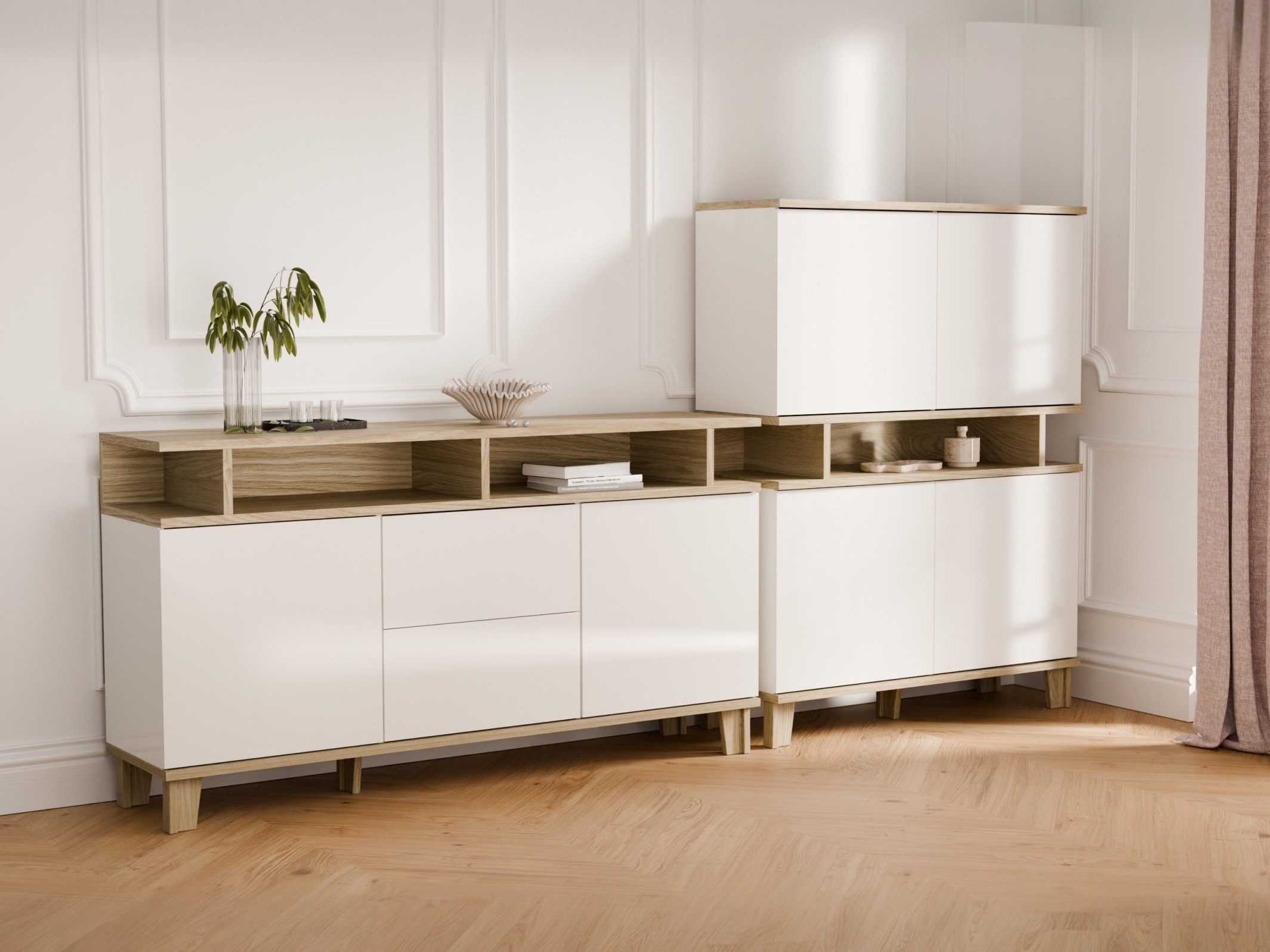 Wohnzimmer-Sets Evarveru 109 (Matt weiß)