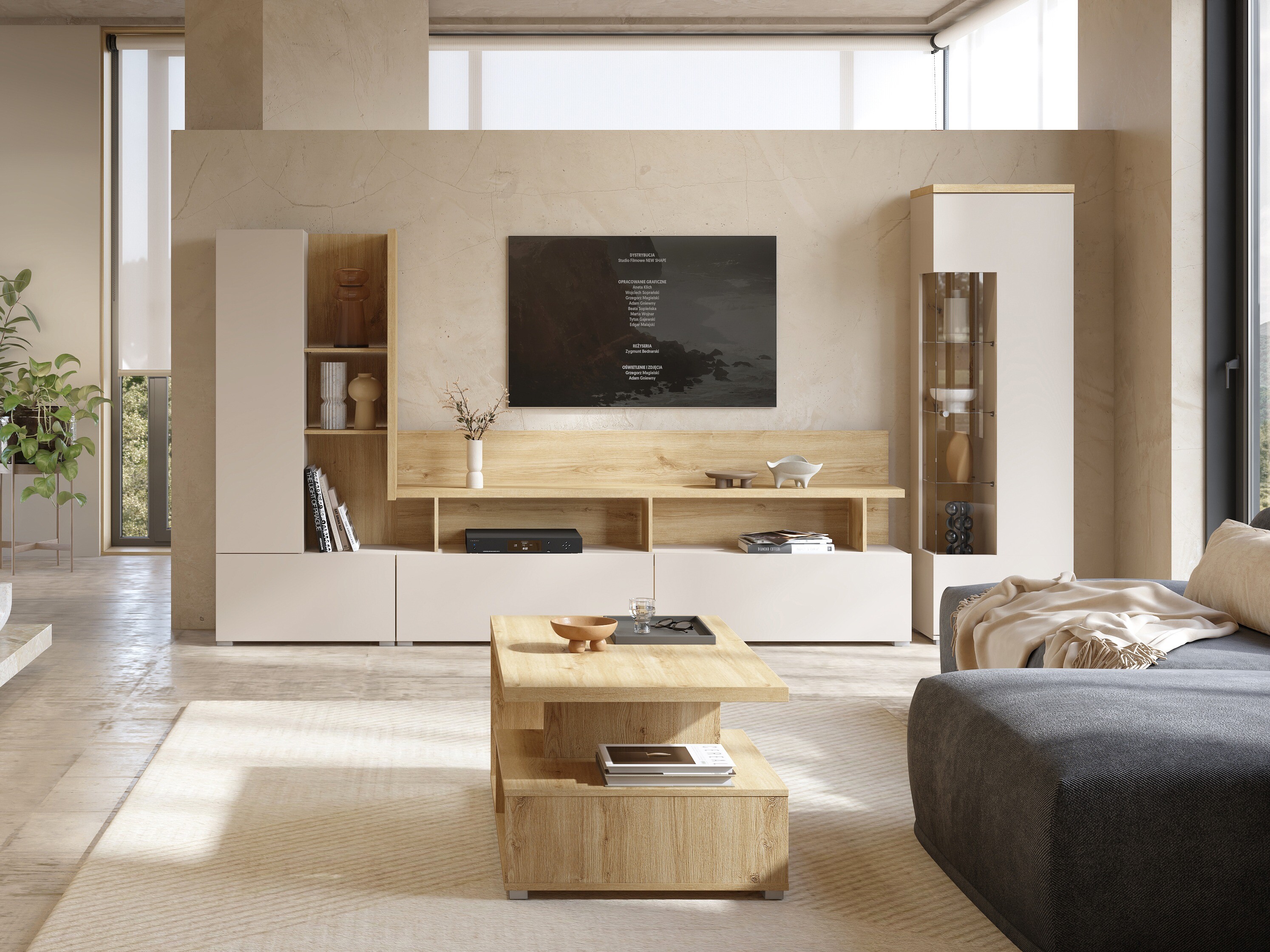 Regal Virvele 102 (Kaschmir + Eichenholzoptik hell)