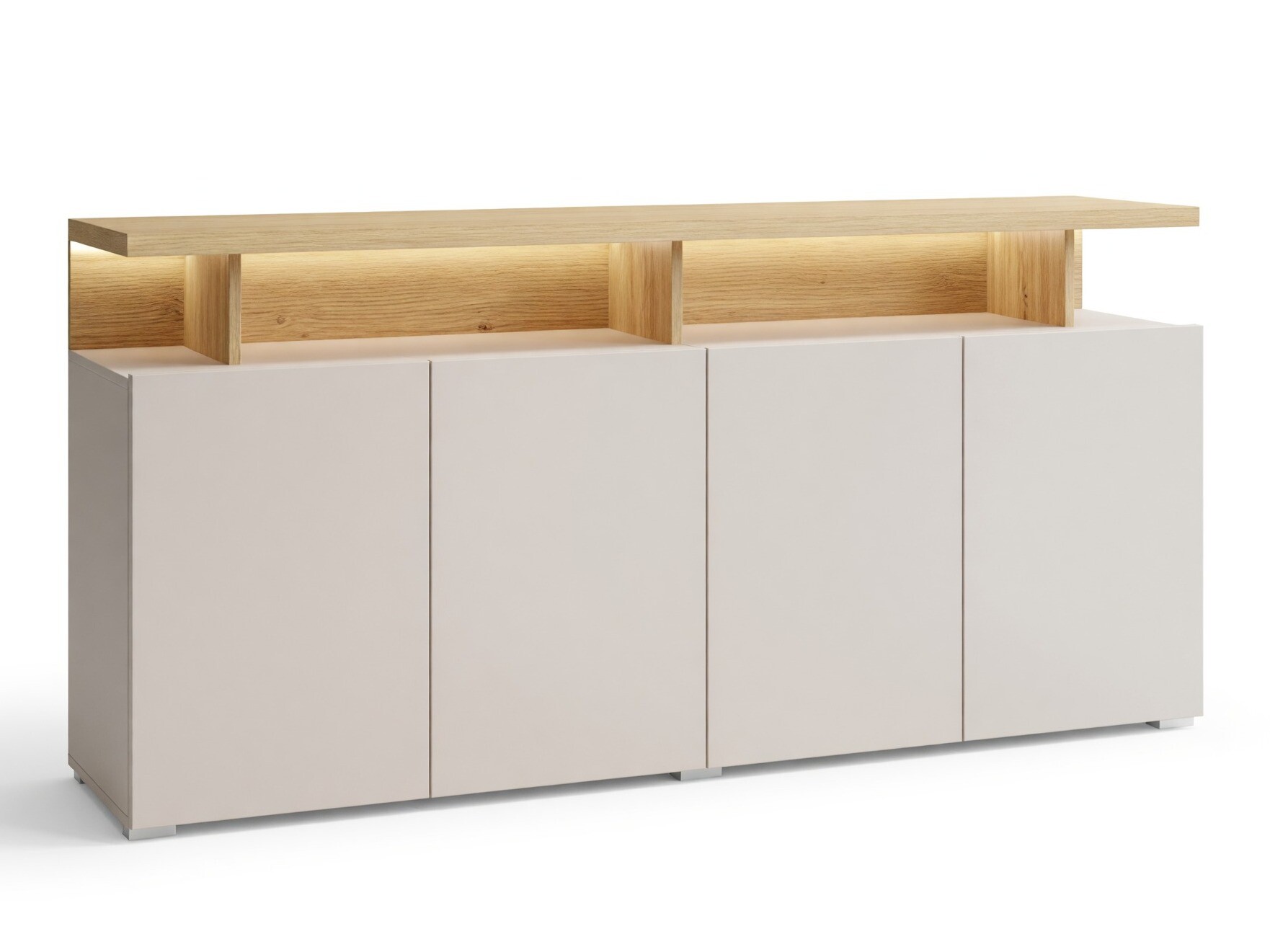Sideboard Virvele 100 (Kaschmir + Eichenholzoptik hell)