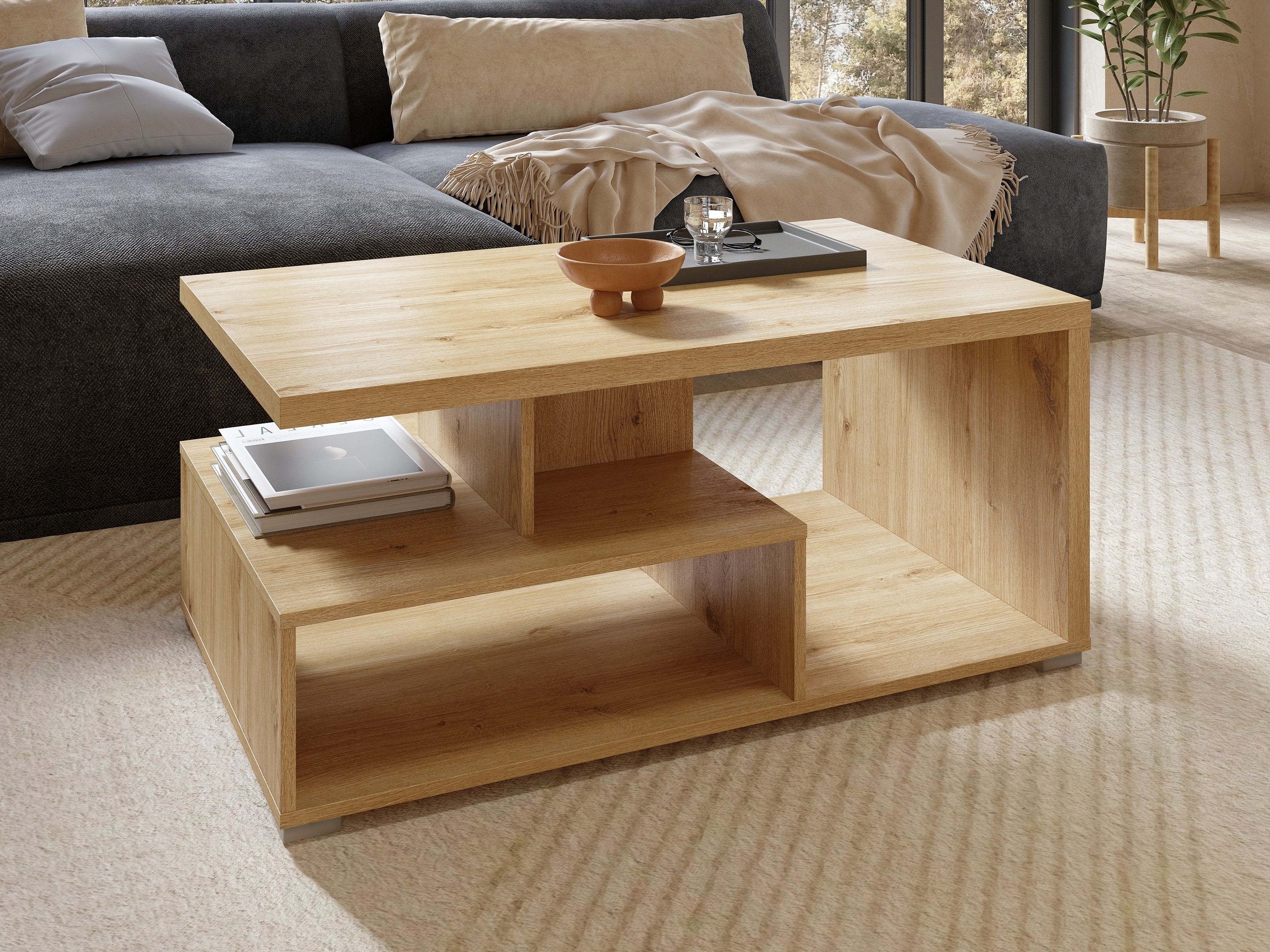 Couchtisch Virvele 108 (Eichenholzoptik hell)