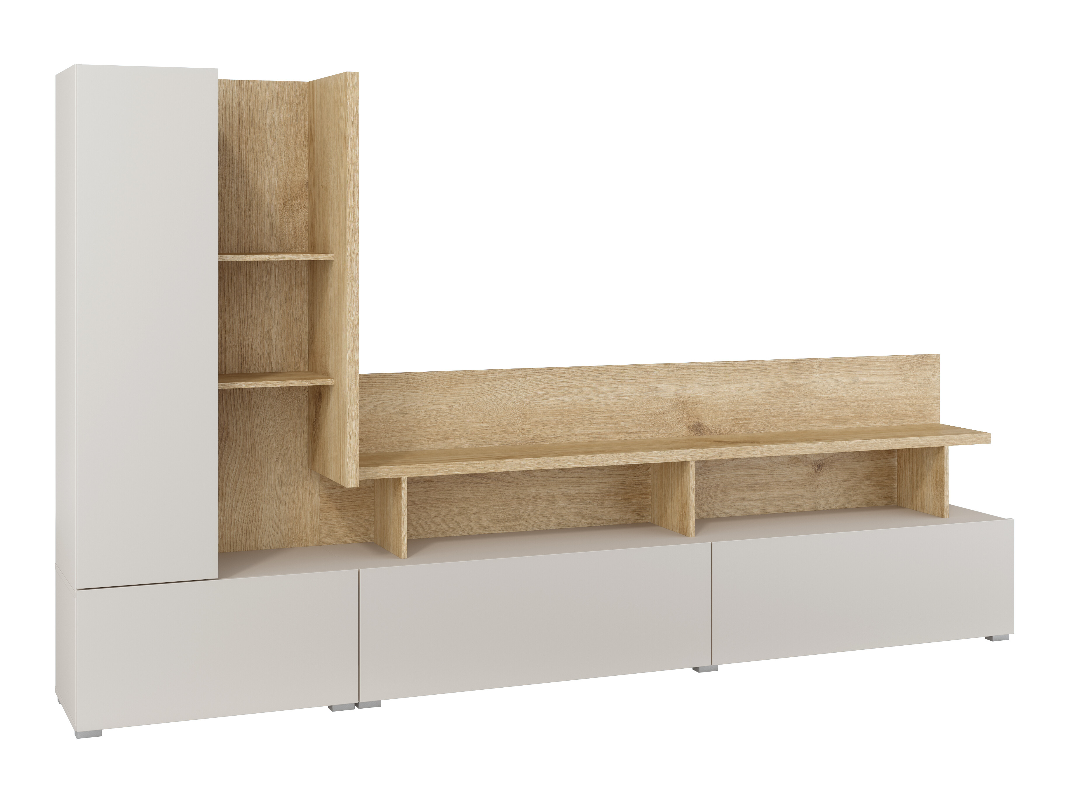 Wohnzimmer-Sets Virvele 101 (Kaschmir + Eichenholzoptik hell)