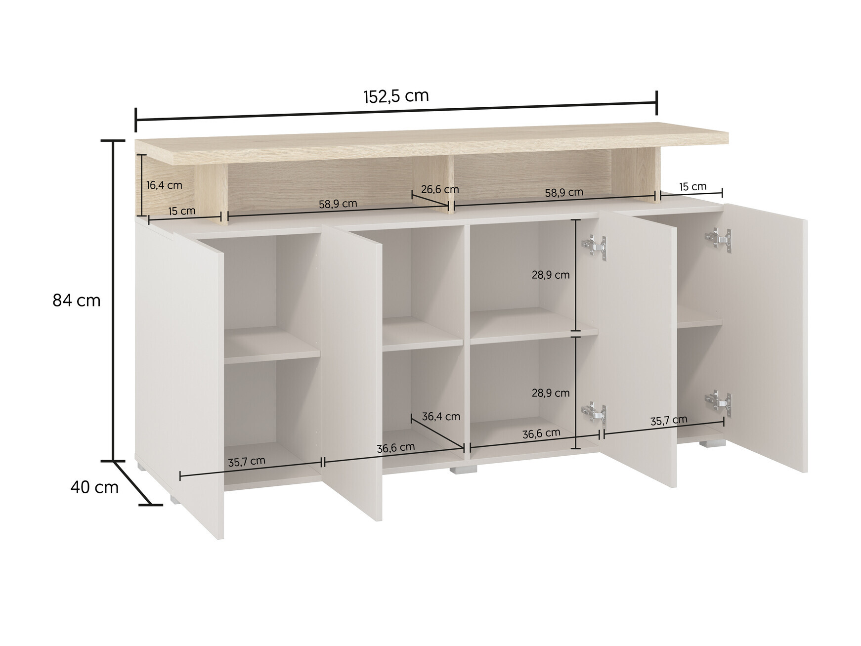 Wohnzimmer-Sets Virvele 103 (Kaschmir + Eichenholzoptik hell)