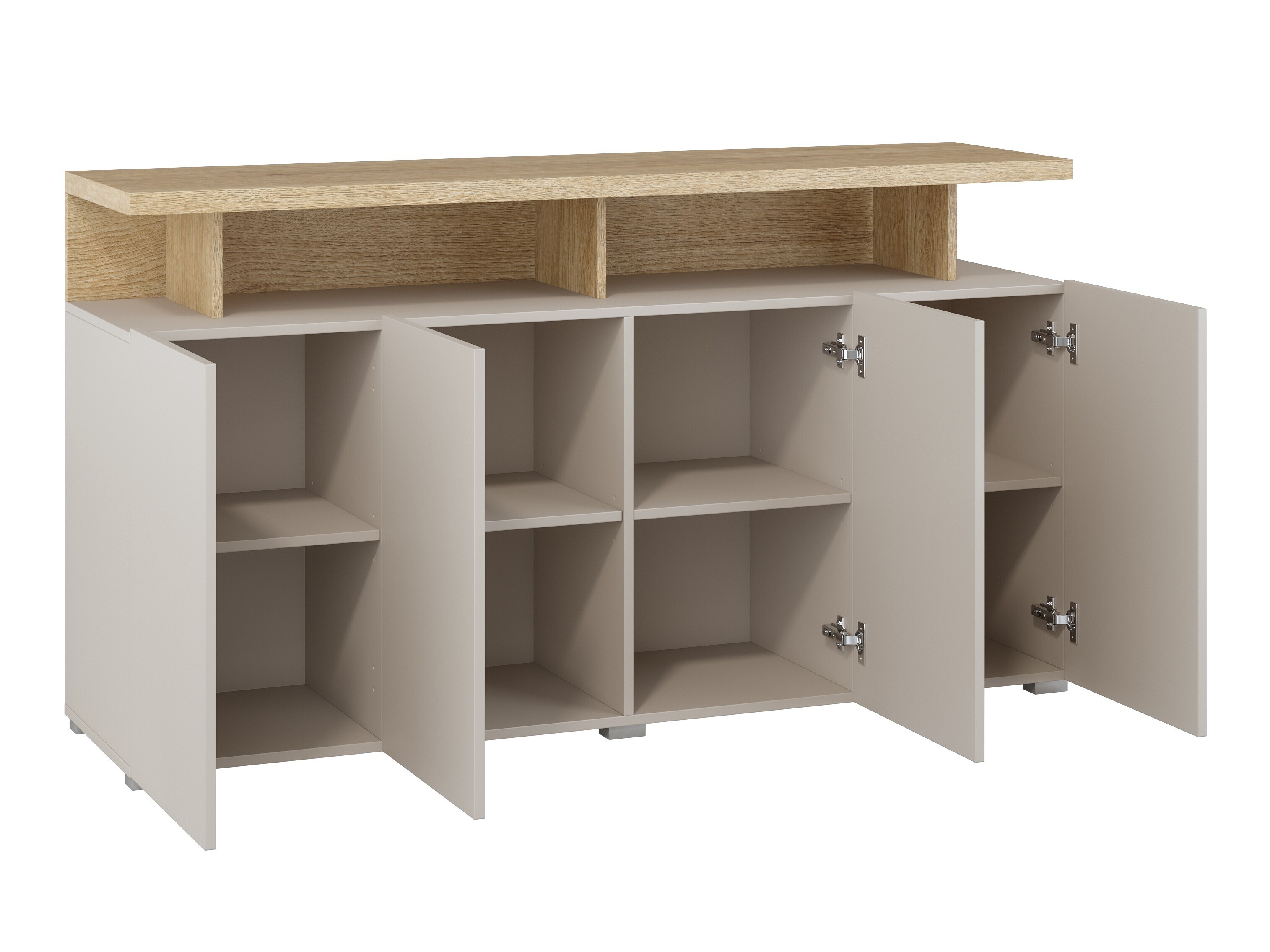 Wohnzimmer-Sets Virvele 103 (Kaschmir + Eichenholzoptik hell)