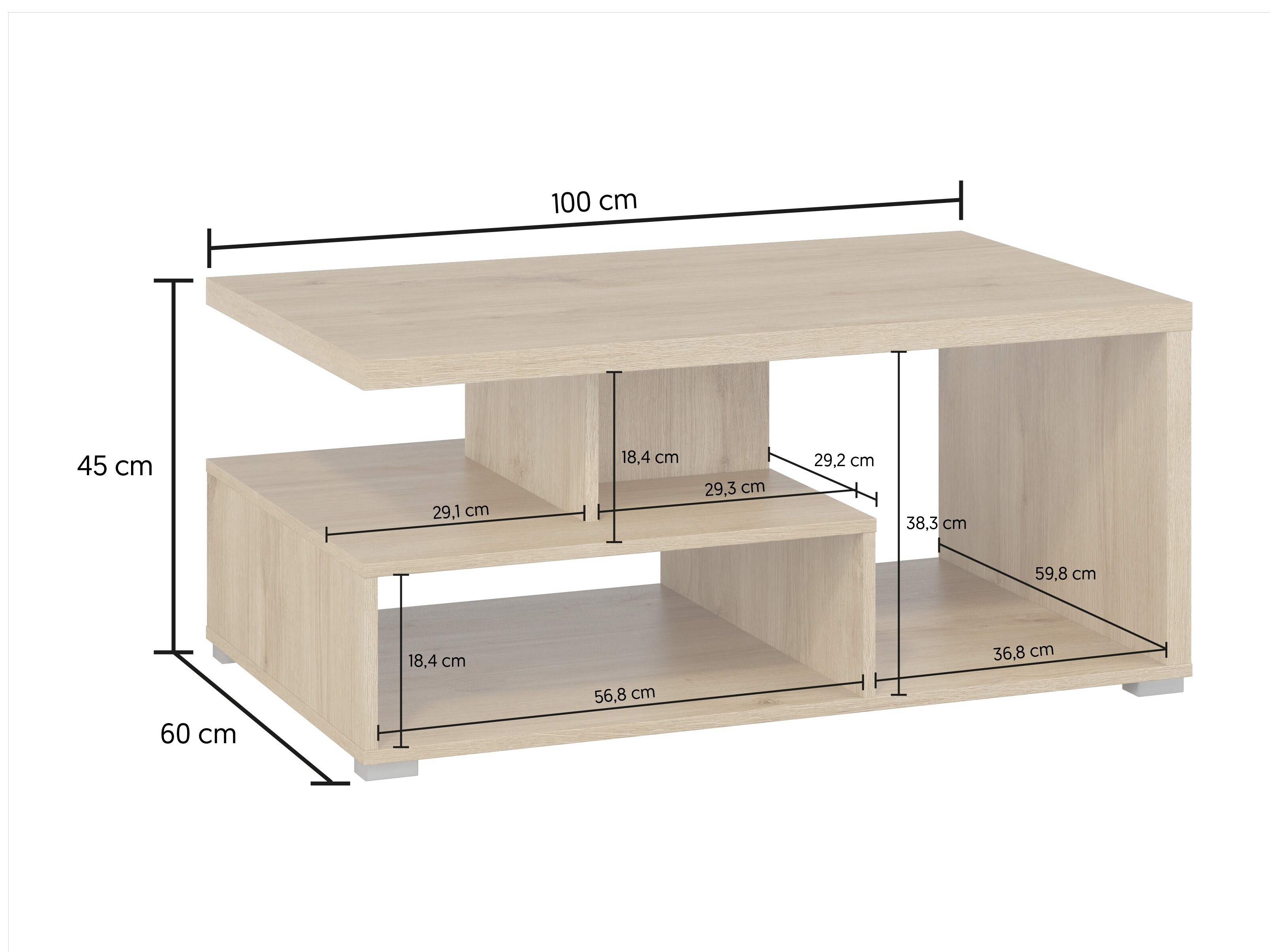 Wohnzimmer-Sets Virvele 103 (Kaschmir + Eichenholzoptik hell)