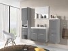Badezimmer-Set Sarasota 109 (Weiß + Glanzgrau)